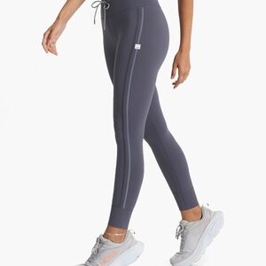 NWT Vuori High-Rise Slate Gray Side-Stripe Leggings